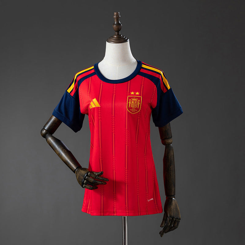 Camisola da Espanha Feminina Principal Edição Campeão Copa do Mundo 2026 - Versão Torcedora